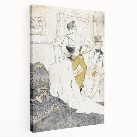 Elegant Sketch Art - Toulouse-Lautrec’s Corset Scene Wall Art
