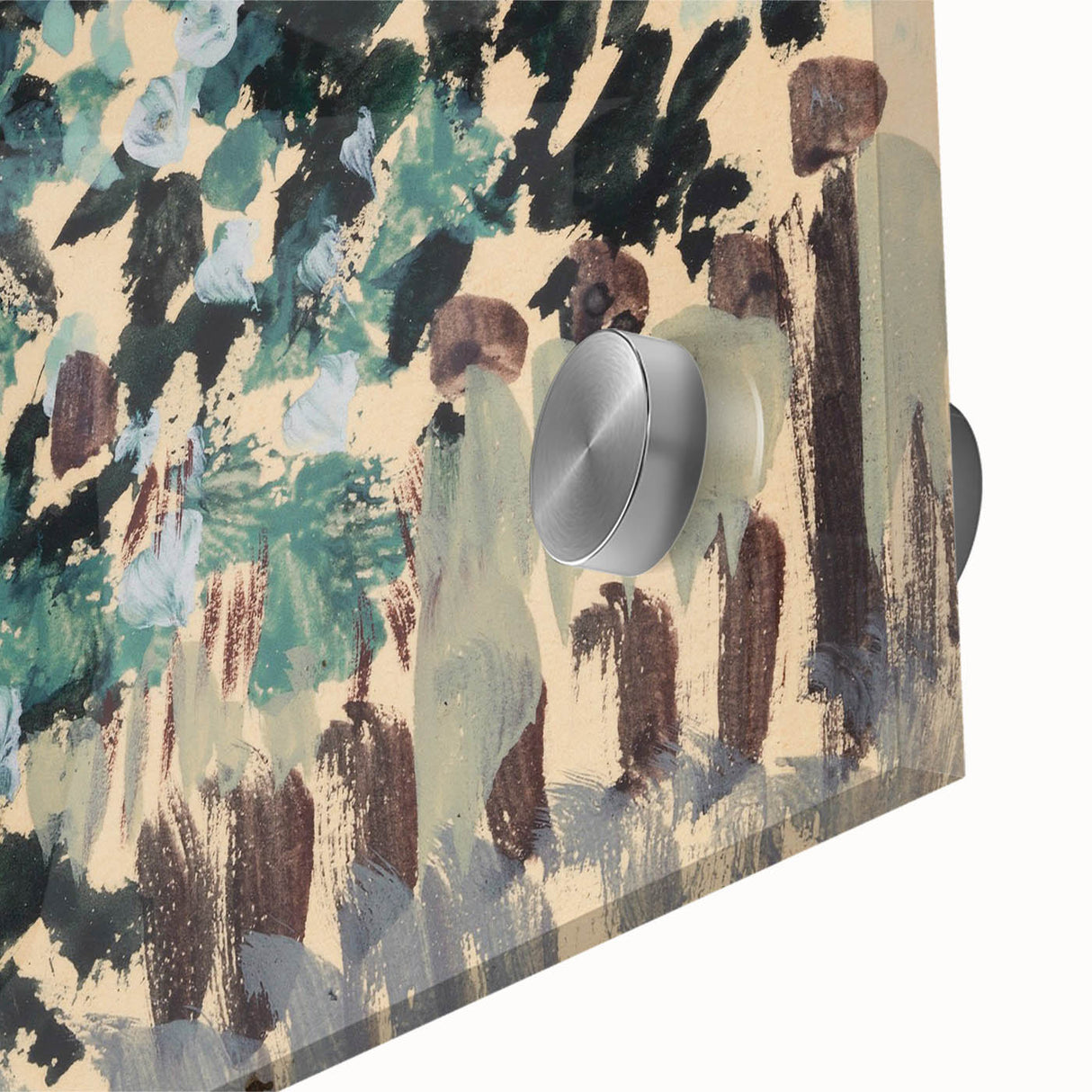 Modern Wall Art: Vibrant Abstract Green Leaves with Nature's Essence