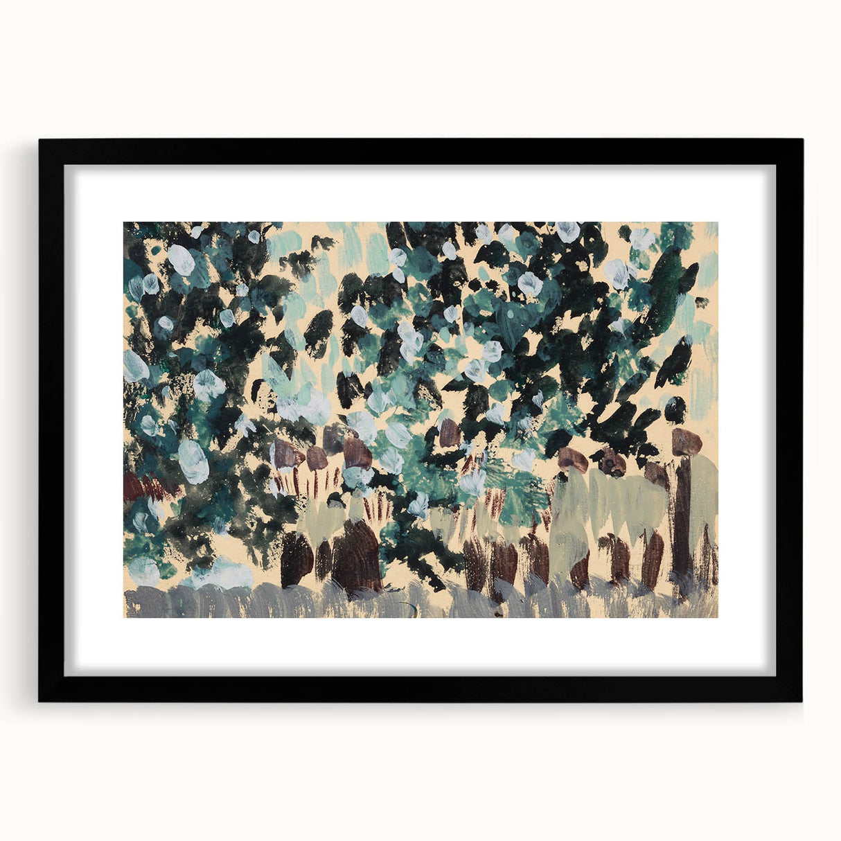 Modern Wall Art: Vibrant Abstract Green Leaves with Nature's Essence