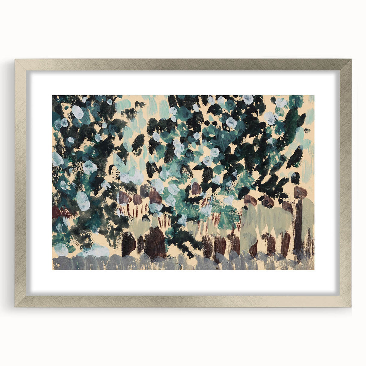 Modern Wall Art: Vibrant Abstract Green Leaves with Nature's Essence