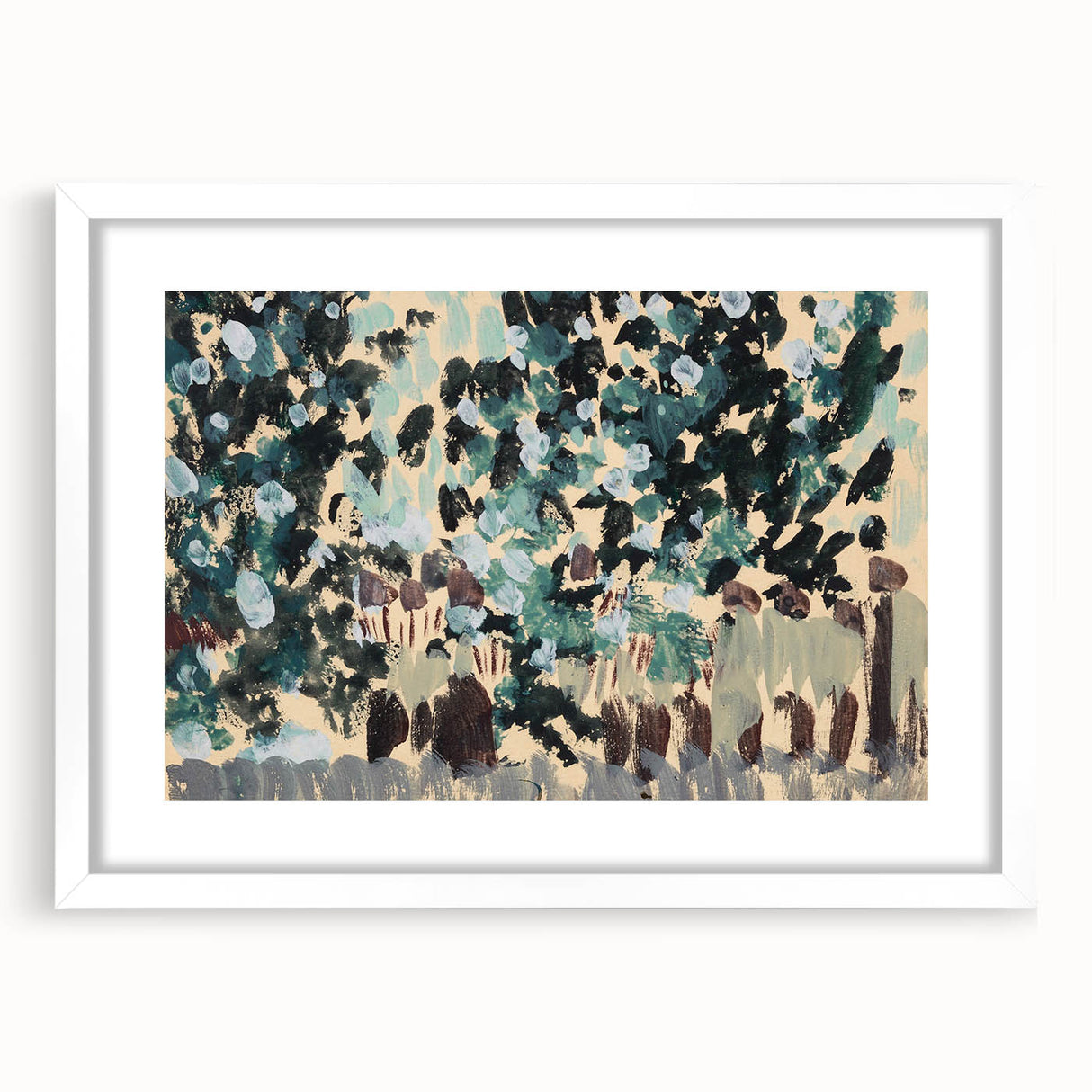 Modern Wall Art: Vibrant Abstract Green Leaves with Nature's Essence