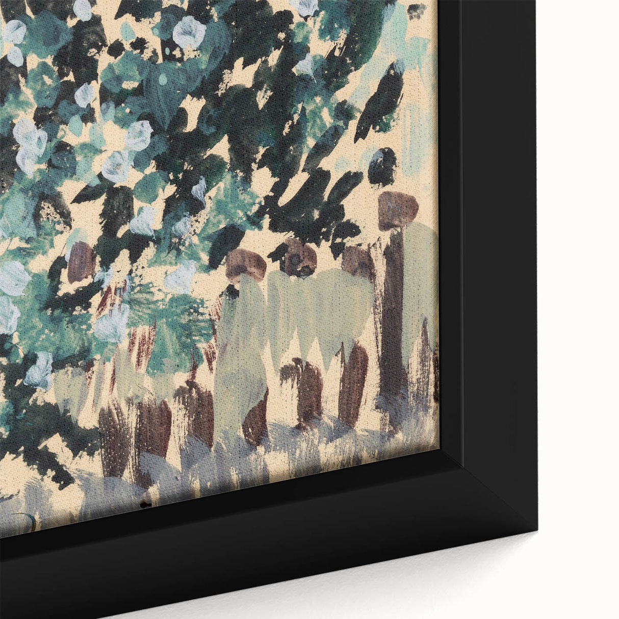 Modern Wall Art: Vibrant Abstract Green Leaves with Nature's Essence