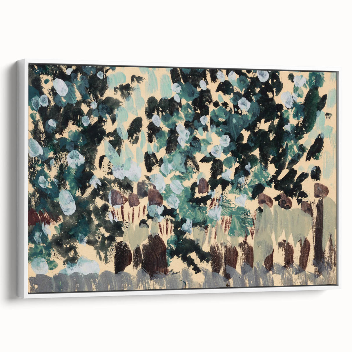 Modern Wall Art: Vibrant Abstract Green Leaves with Nature's Essence