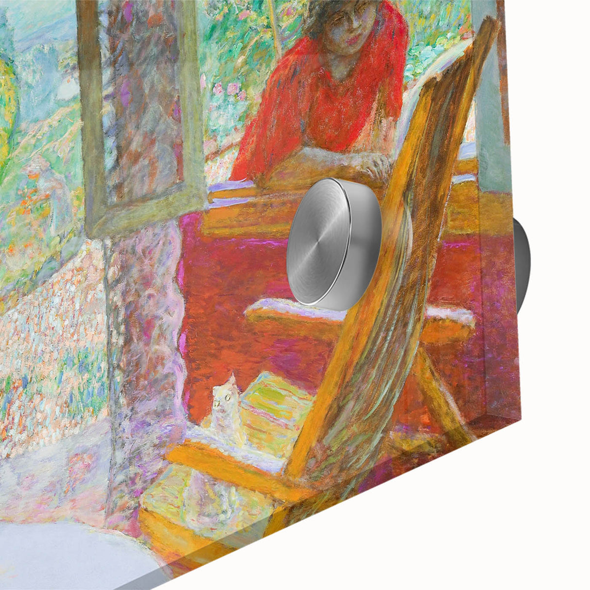 Modern Wall Art: Vibrant Country Dining Room with Scenic Outdoor View