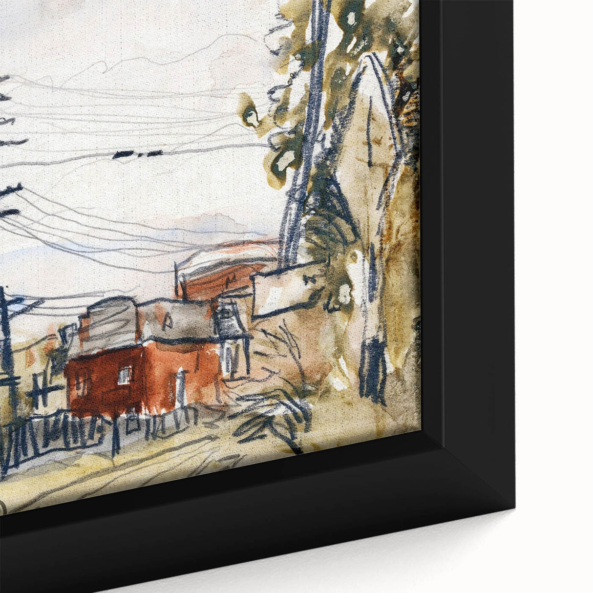 Modern Wall Art: Abstract Railroad Scene with Rustic Urban Charm