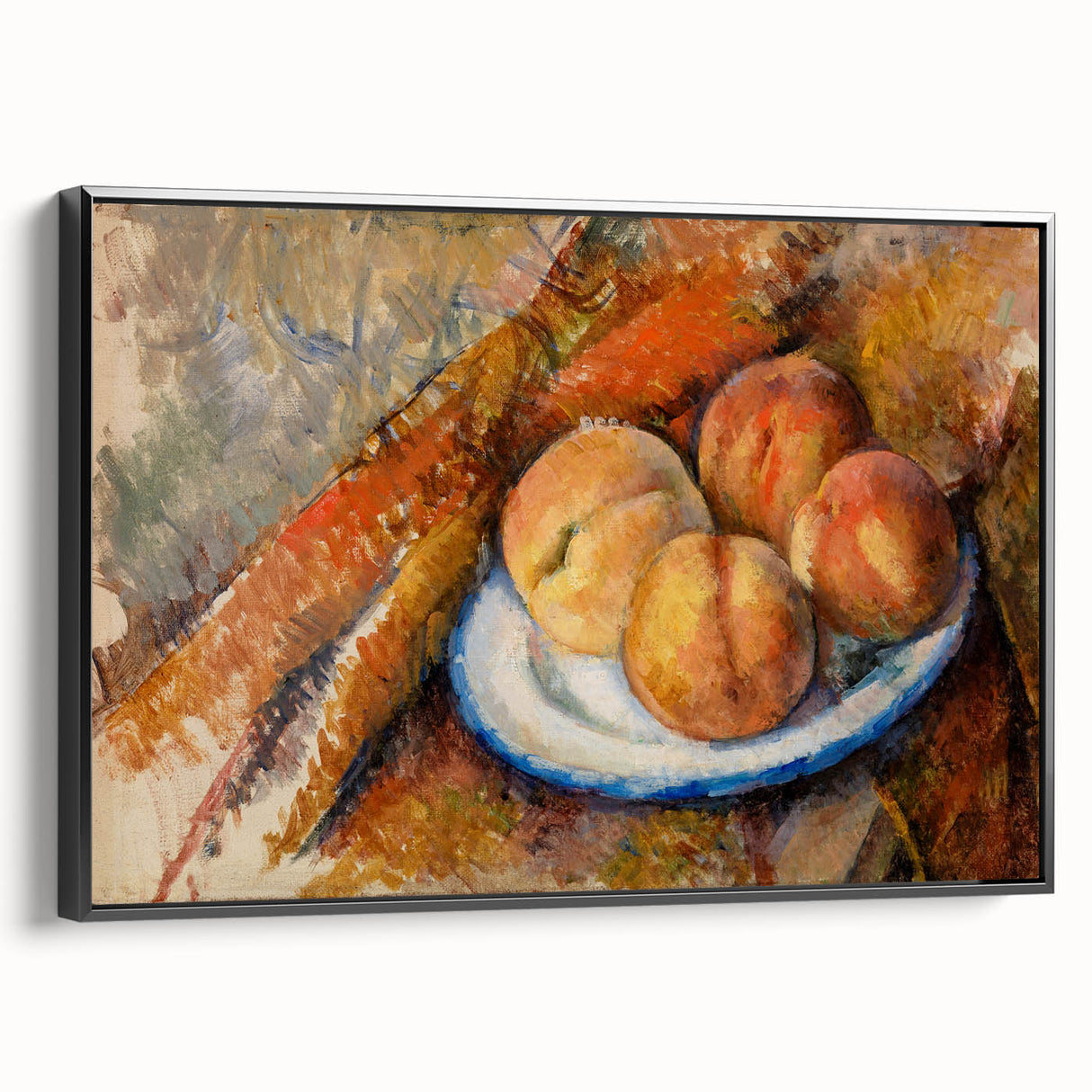 Modern Wall Art: Still Life of Peaches on Plate with Warm Tones