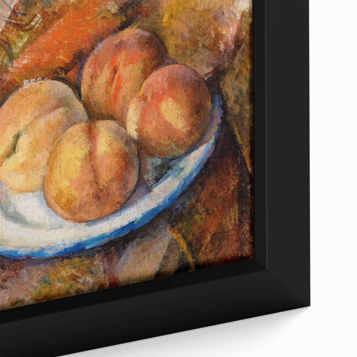 Modern Wall Art: Still Life of Peaches on Plate with Warm Tones