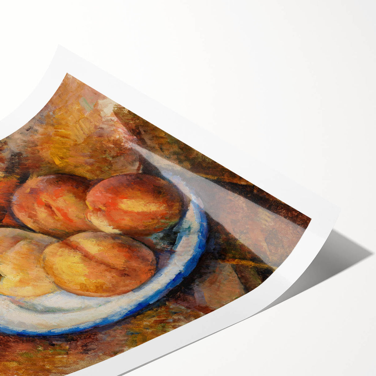 Modern Wall Art: Still Life of Peaches on Plate with Warm Tones