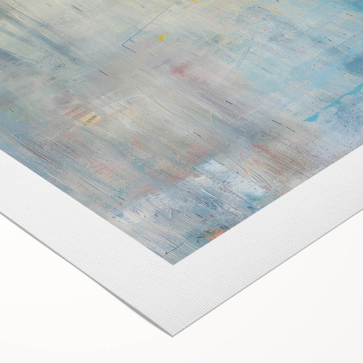 Abstract figurative artwork on rolled canvas showcasing vibrant colors and intricate patterns, ideal for modern home decor, presented in a protective cardboard tube.