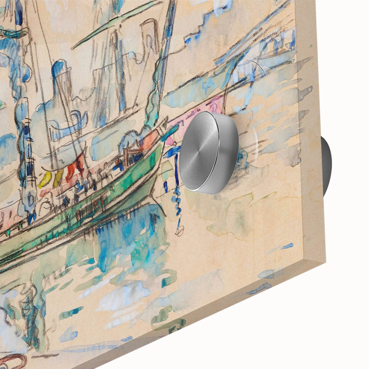 Modern Wall Art: Abstract Nautical Scene of Marseille Harbor