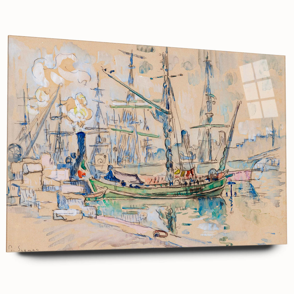 Modern Wall Art: Abstract Nautical Scene of Marseille Harbor