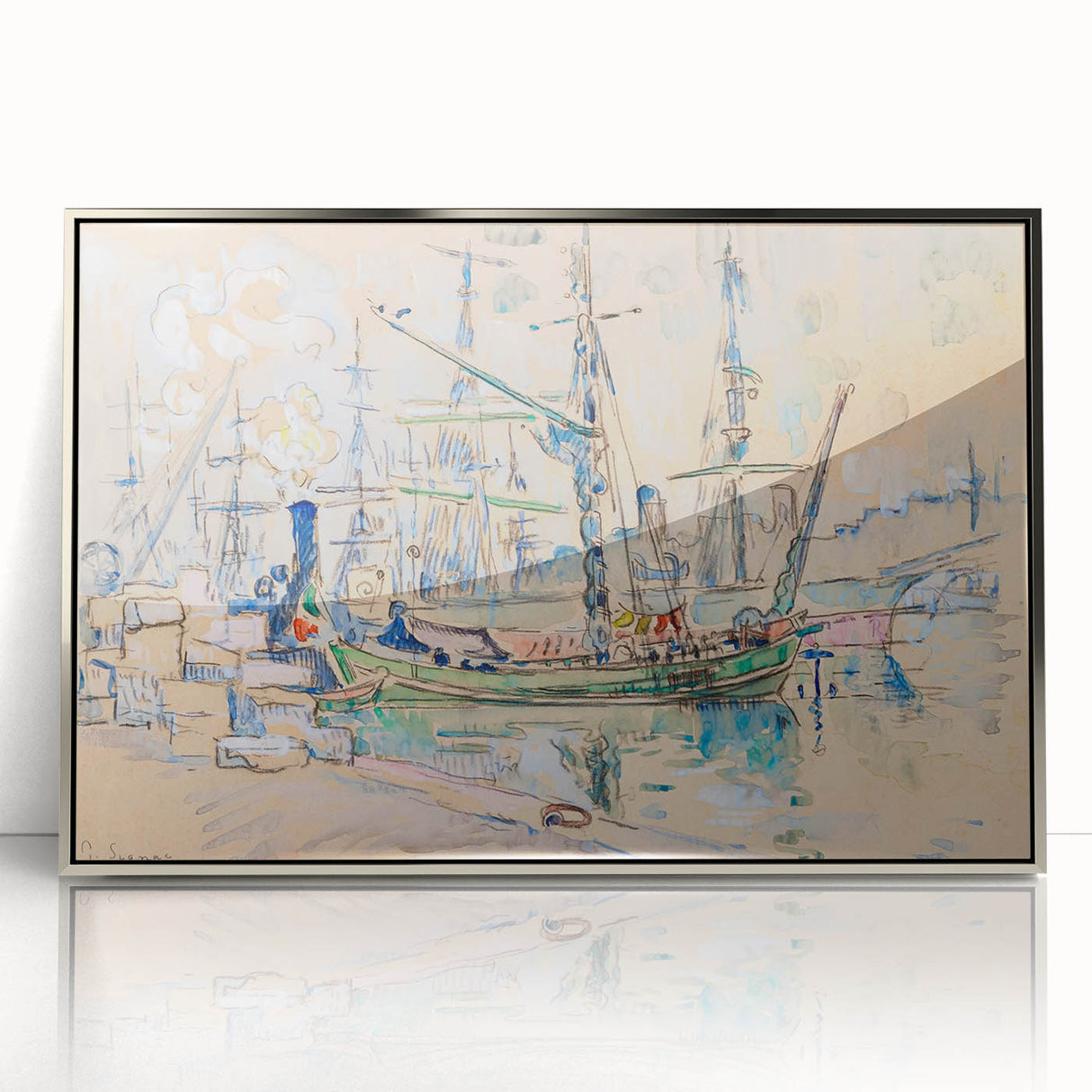 Modern Wall Art: Abstract Nautical Scene of Marseille Harbor