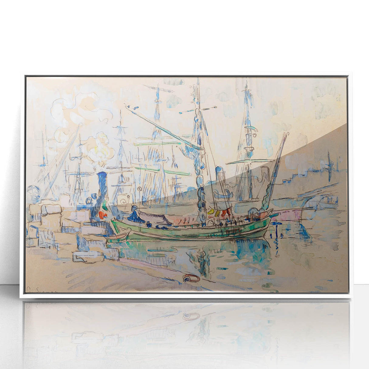 Modern Wall Art: Abstract Nautical Scene of Marseille Harbor