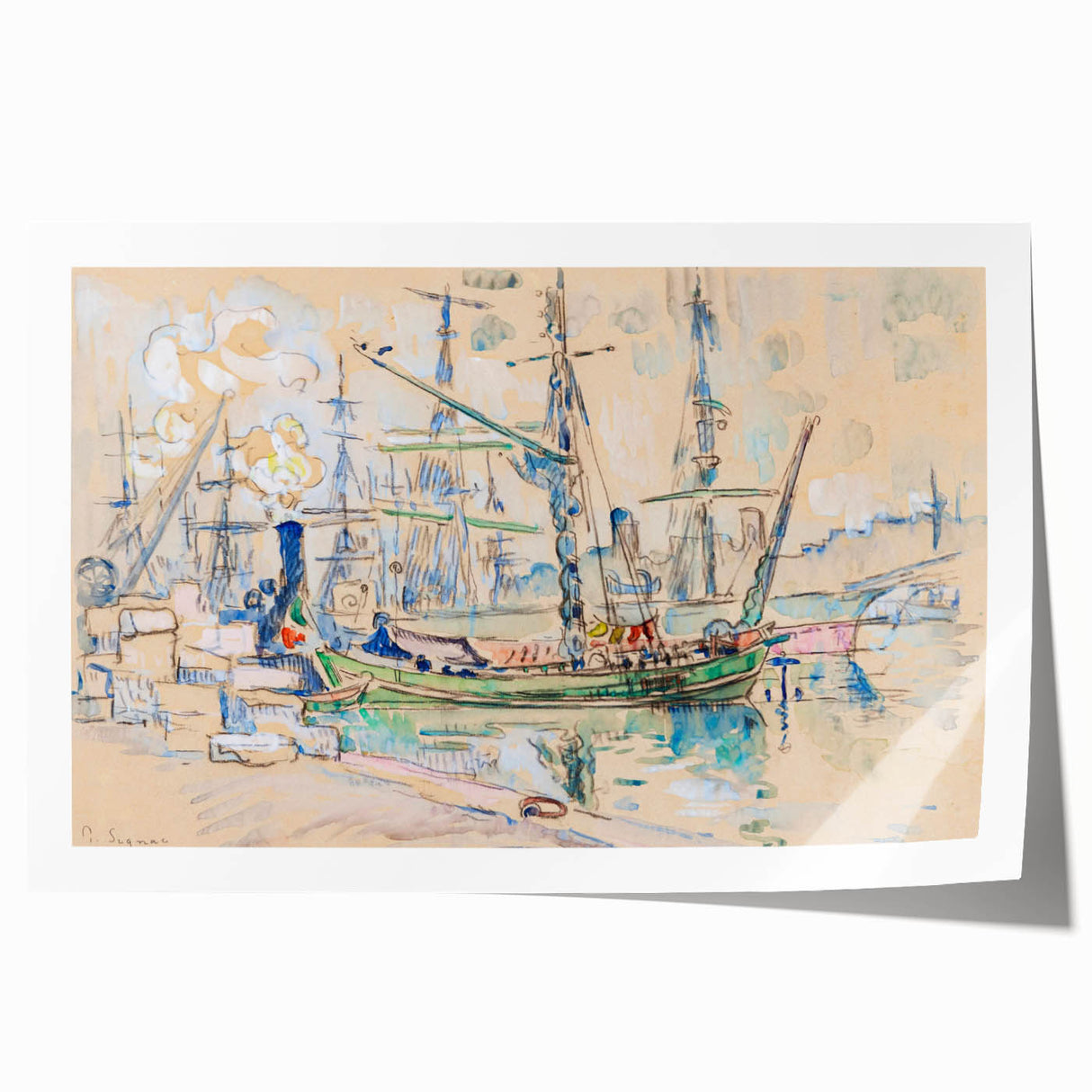 Modern Wall Art: Abstract Nautical Scene of Marseille Harbor