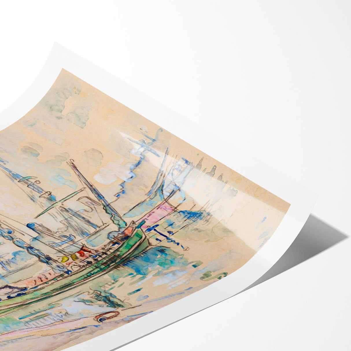 Modern Wall Art: Abstract Nautical Scene of Marseille Harbor