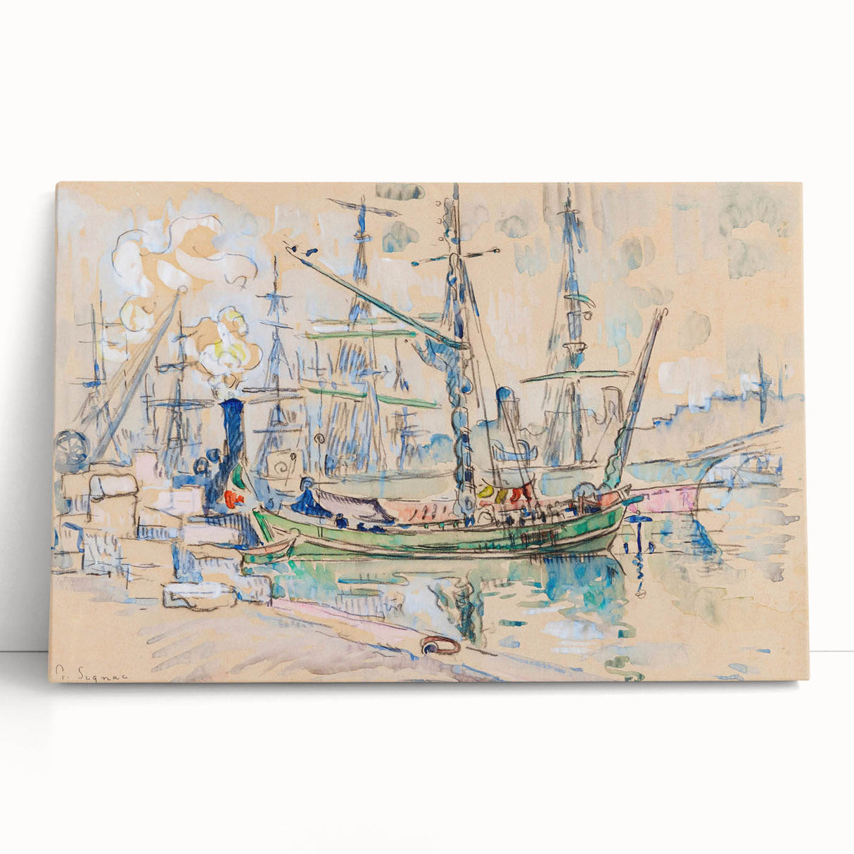 Modern Wall Art: Abstract Nautical Scene of Marseille Harbor