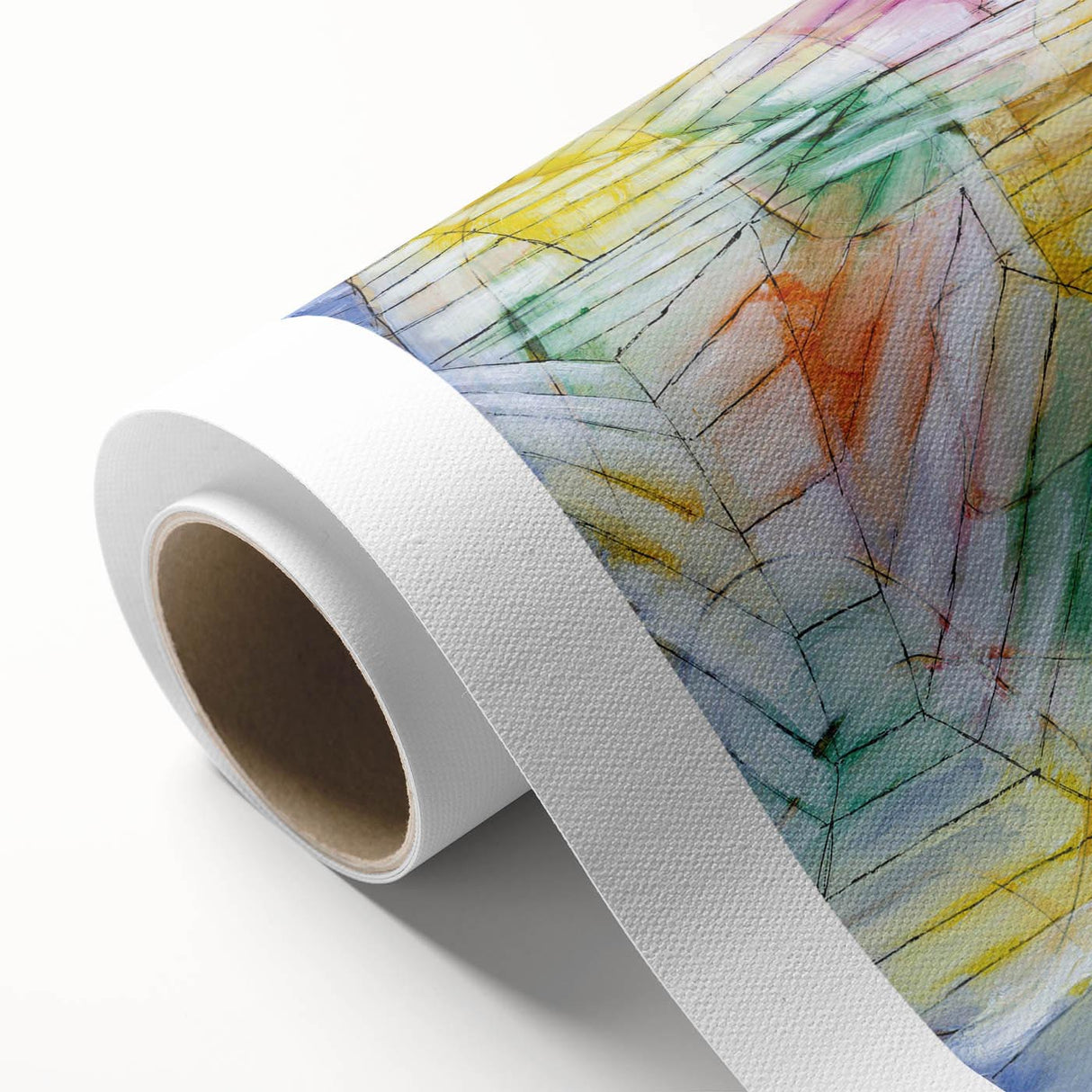 Modern Wall Art: Abstract Geometric Mountain Design with Pastel Tones