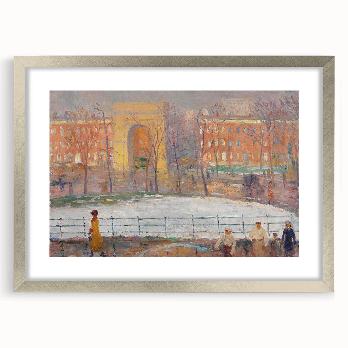 Modern Wall Art: Vibrant Washington Square Scene with Street Cleaners