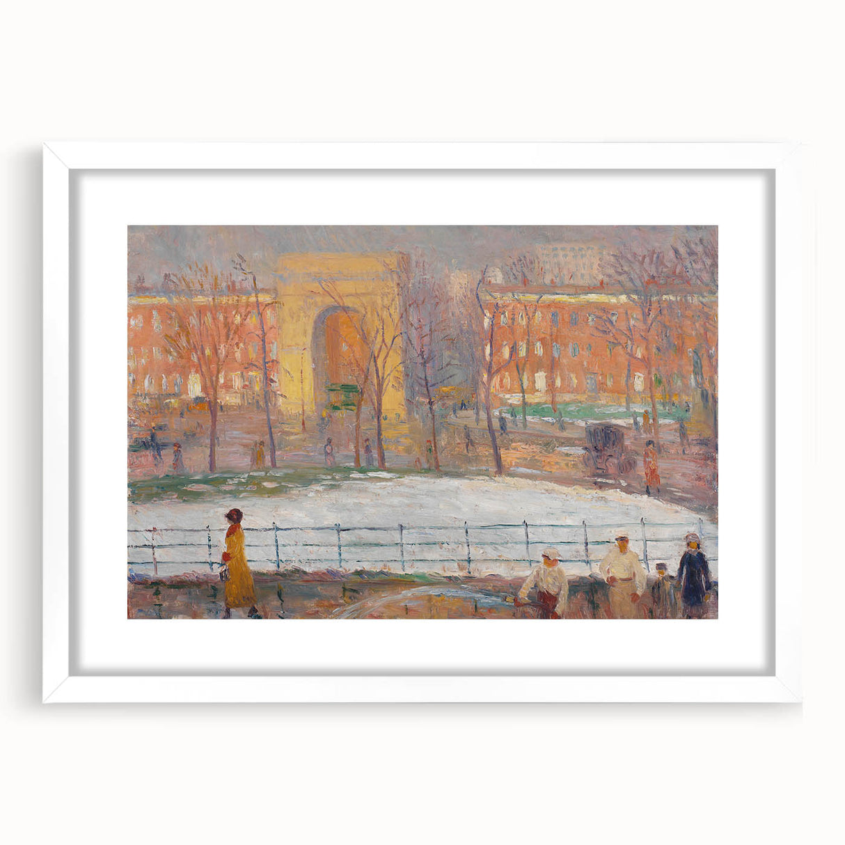 Modern Wall Art: Vibrant Washington Square Scene with Street Cleaners