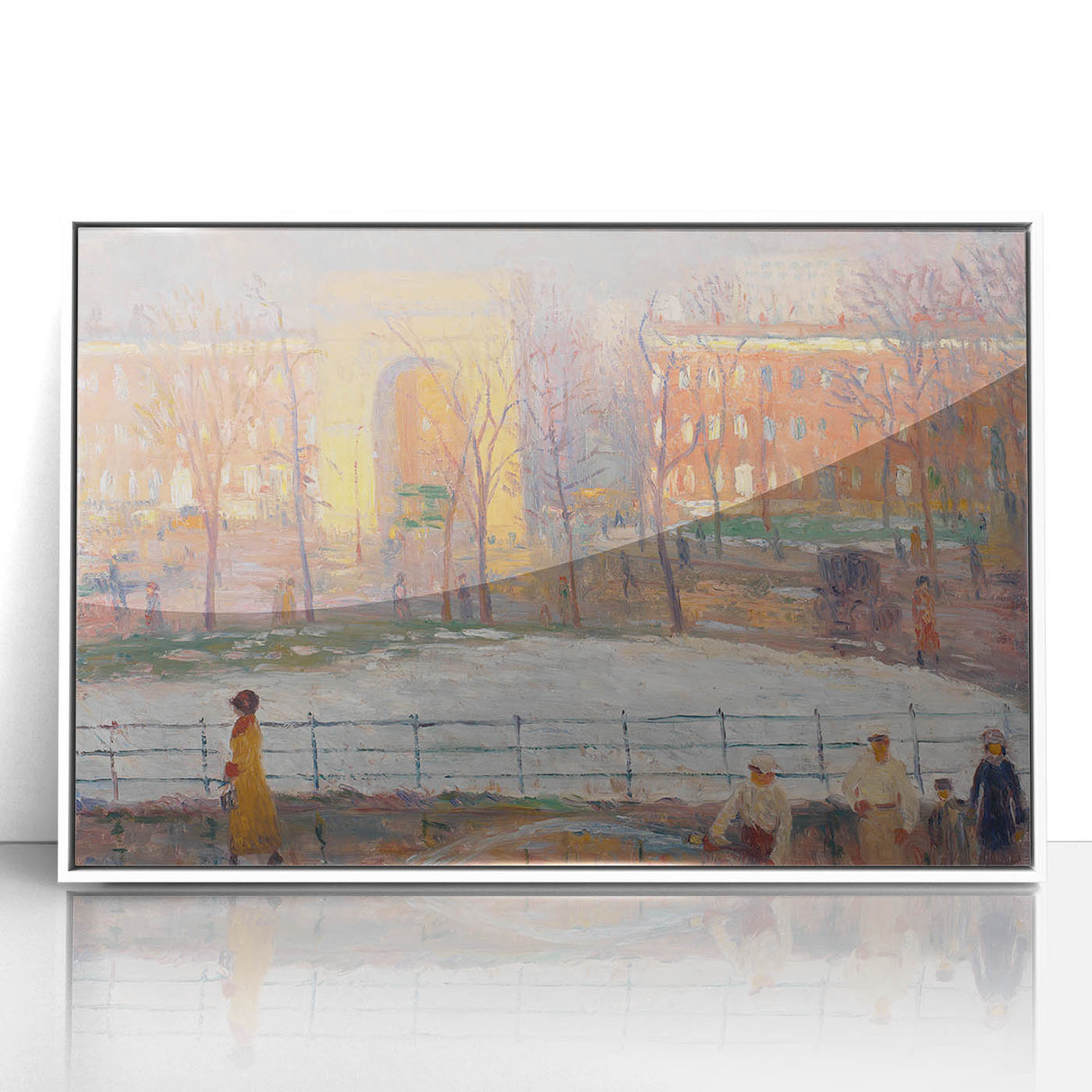 Modern Wall Art: Vibrant Washington Square Scene with Street Cleaners