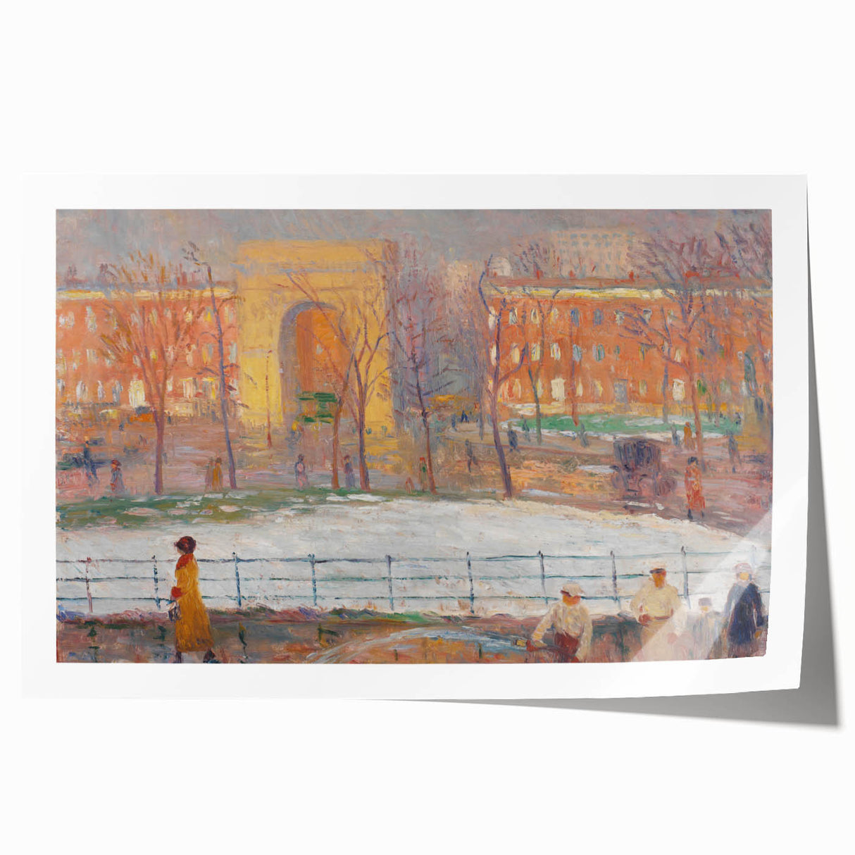 Modern Wall Art: Vibrant Washington Square Scene with Street Cleaners