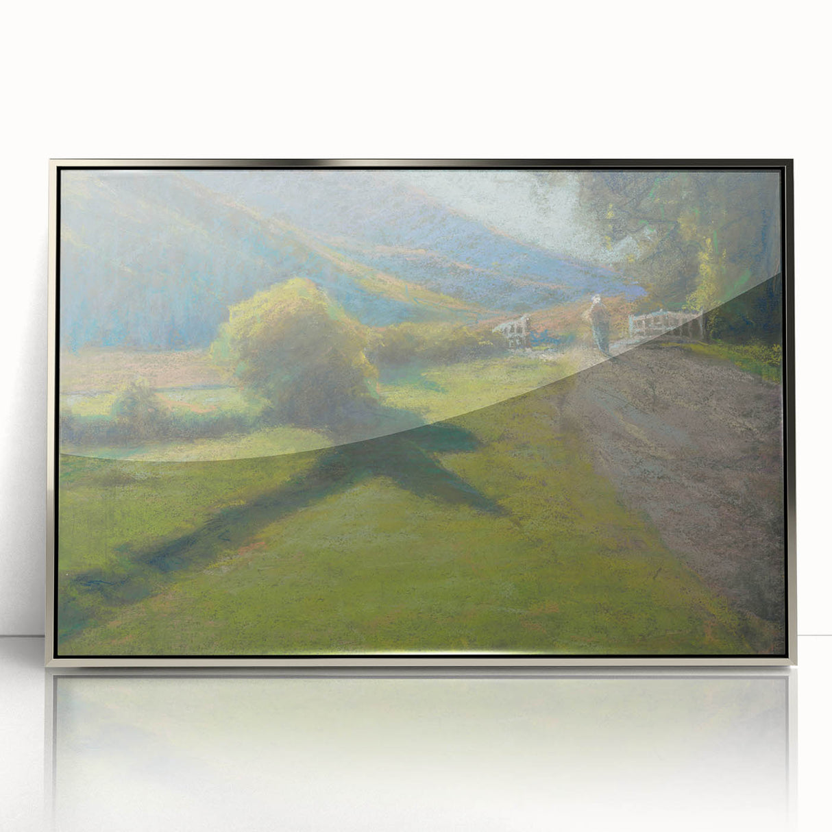 Modern Wall Art: Serene Forest Road Scene with Pastoral Charm