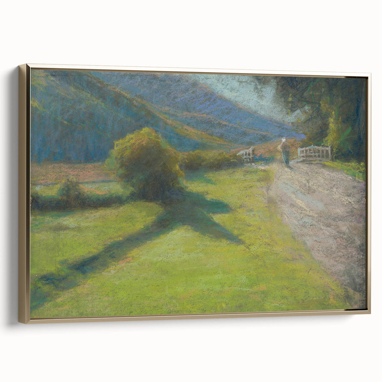 Modern Wall Art: Serene Forest Road Scene with Pastoral Charm