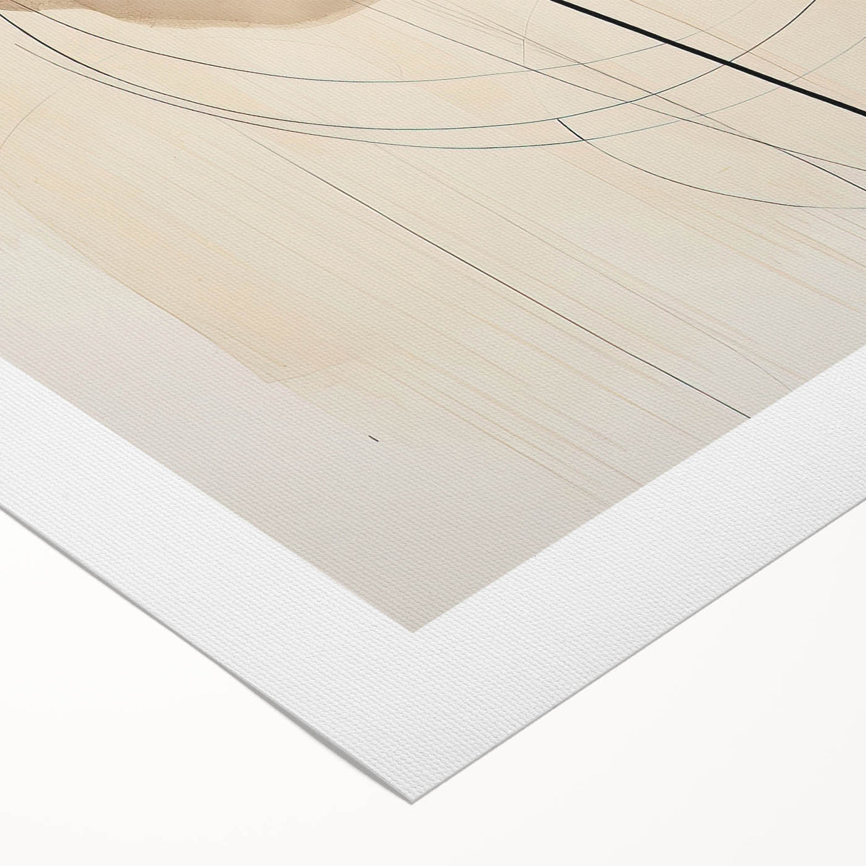 Modern Dining Area Art – Geometric Abstract Black & Beige Print