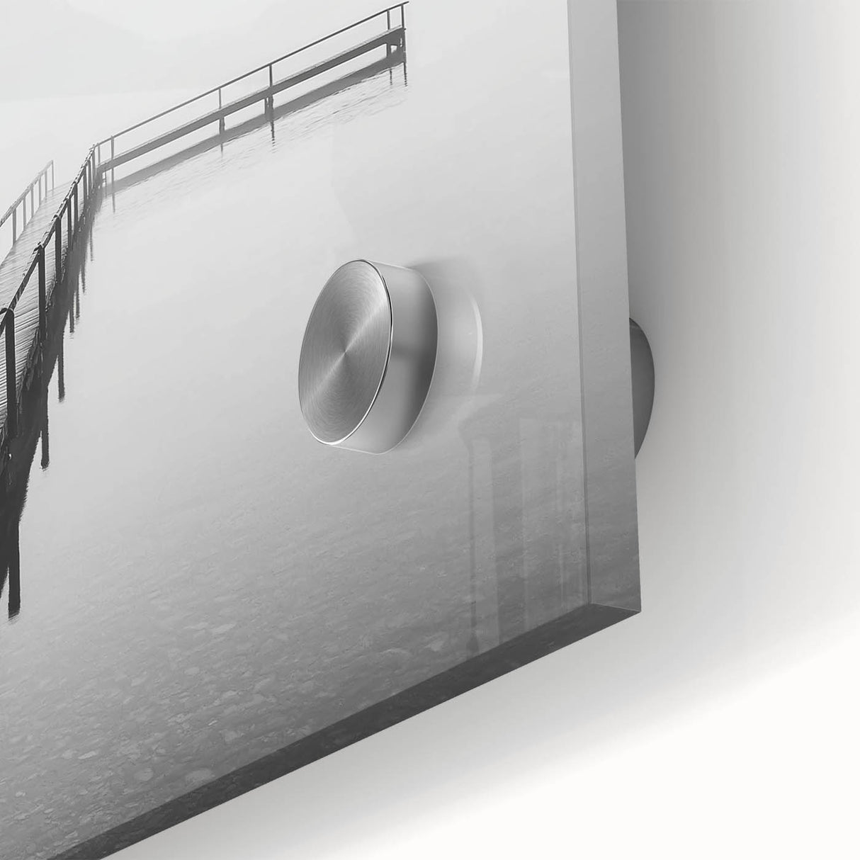 Minimalist Black & White Pier Office Wall Art – Modern Décor