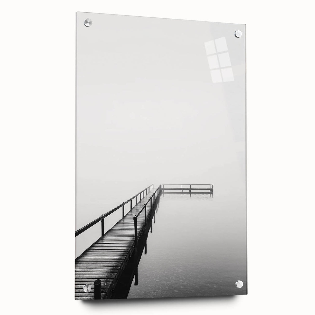 Minimalist Black & White Pier Office Wall Art – Modern Décor