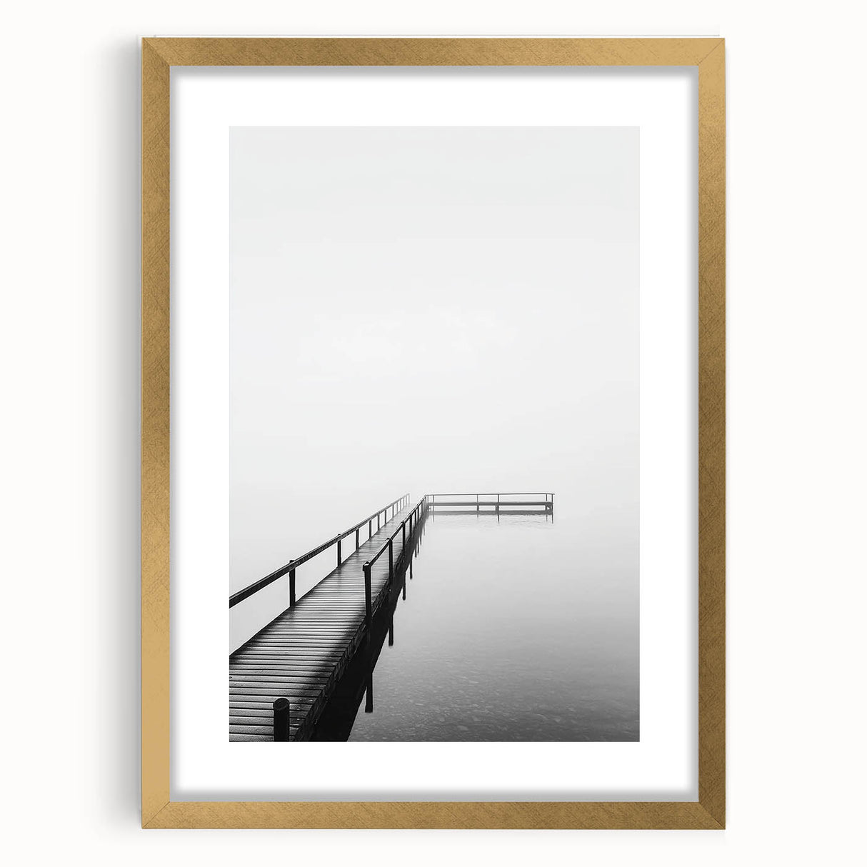 Minimalist Black & White Pier Office Wall Art – Modern Décor