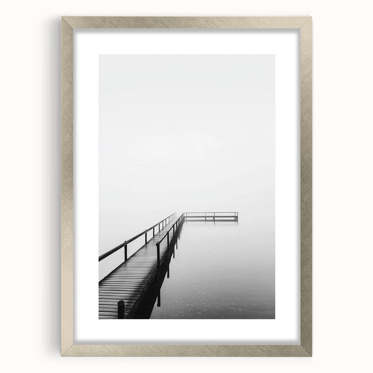 Minimalist Black & White Pier Office Wall Art – Modern Décor