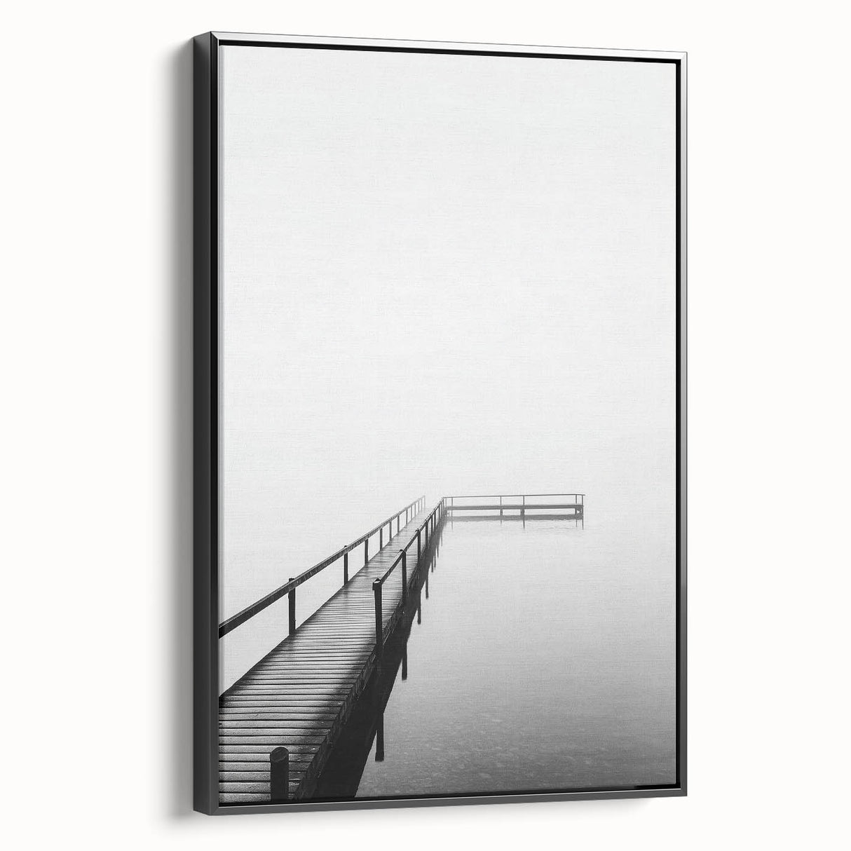 Minimalist Black & White Pier Office Wall Art – Modern Décor