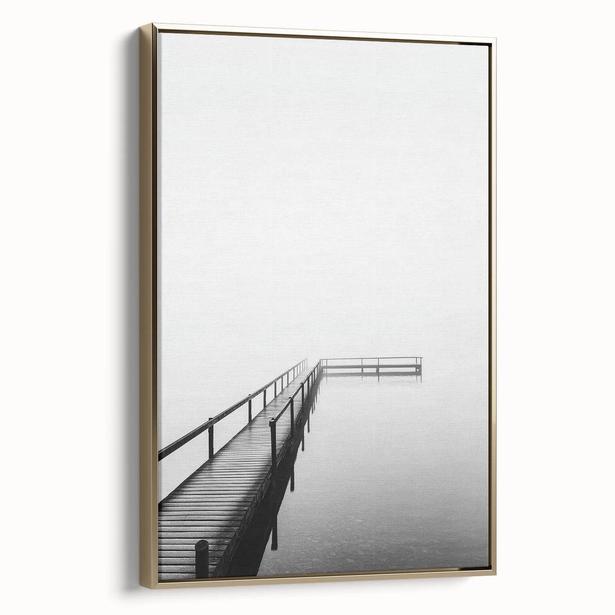 Minimalist Black & White Pier Office Wall Art – Modern Décor