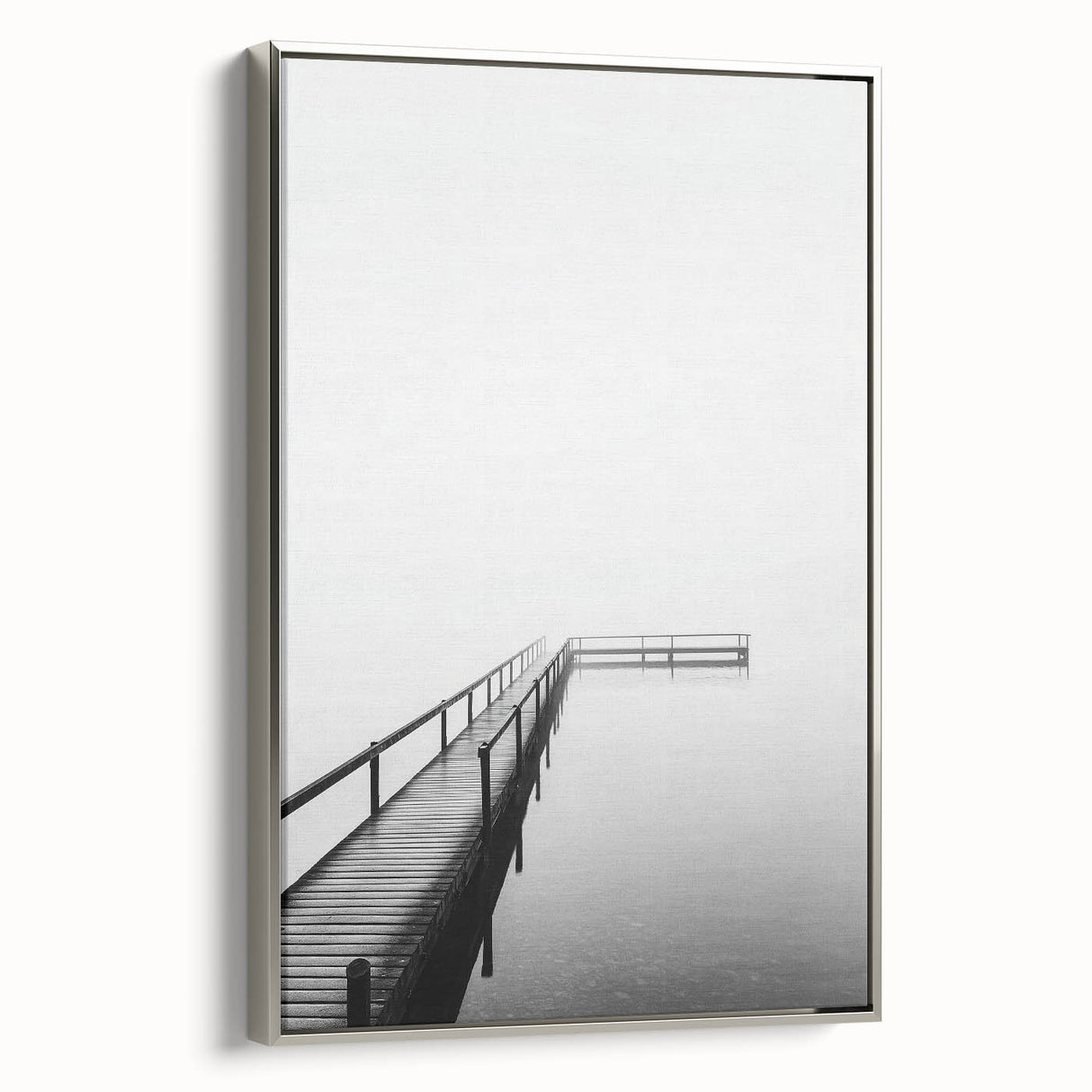 Minimalist Black & White Pier Office Wall Art – Modern Décor