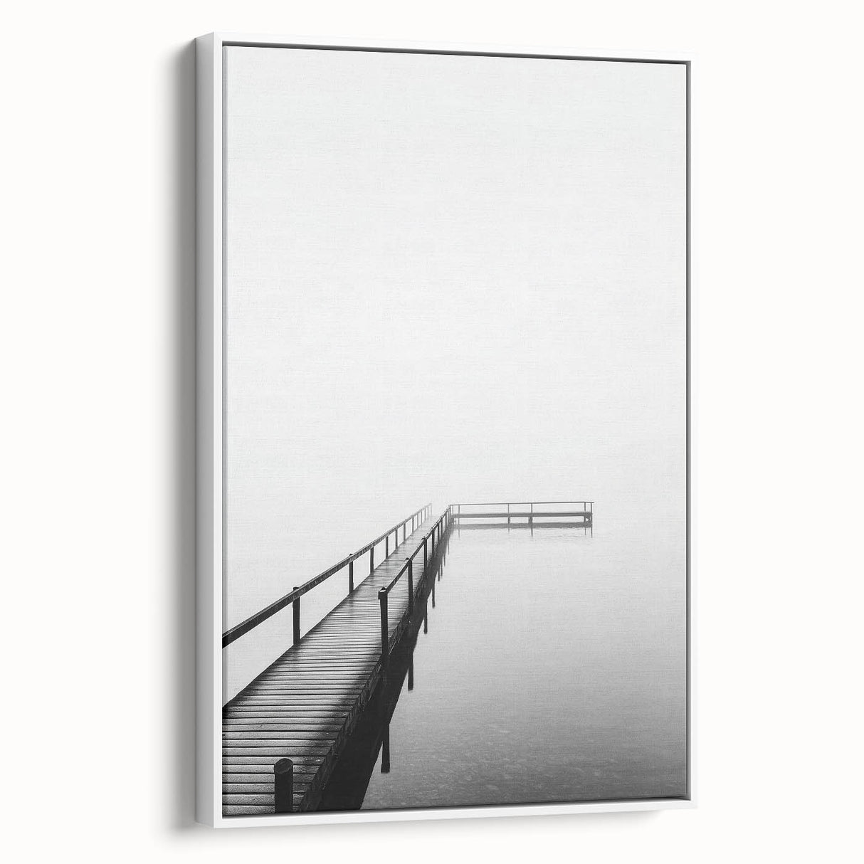 Minimalist Black & White Pier Office Wall Art – Modern Décor
