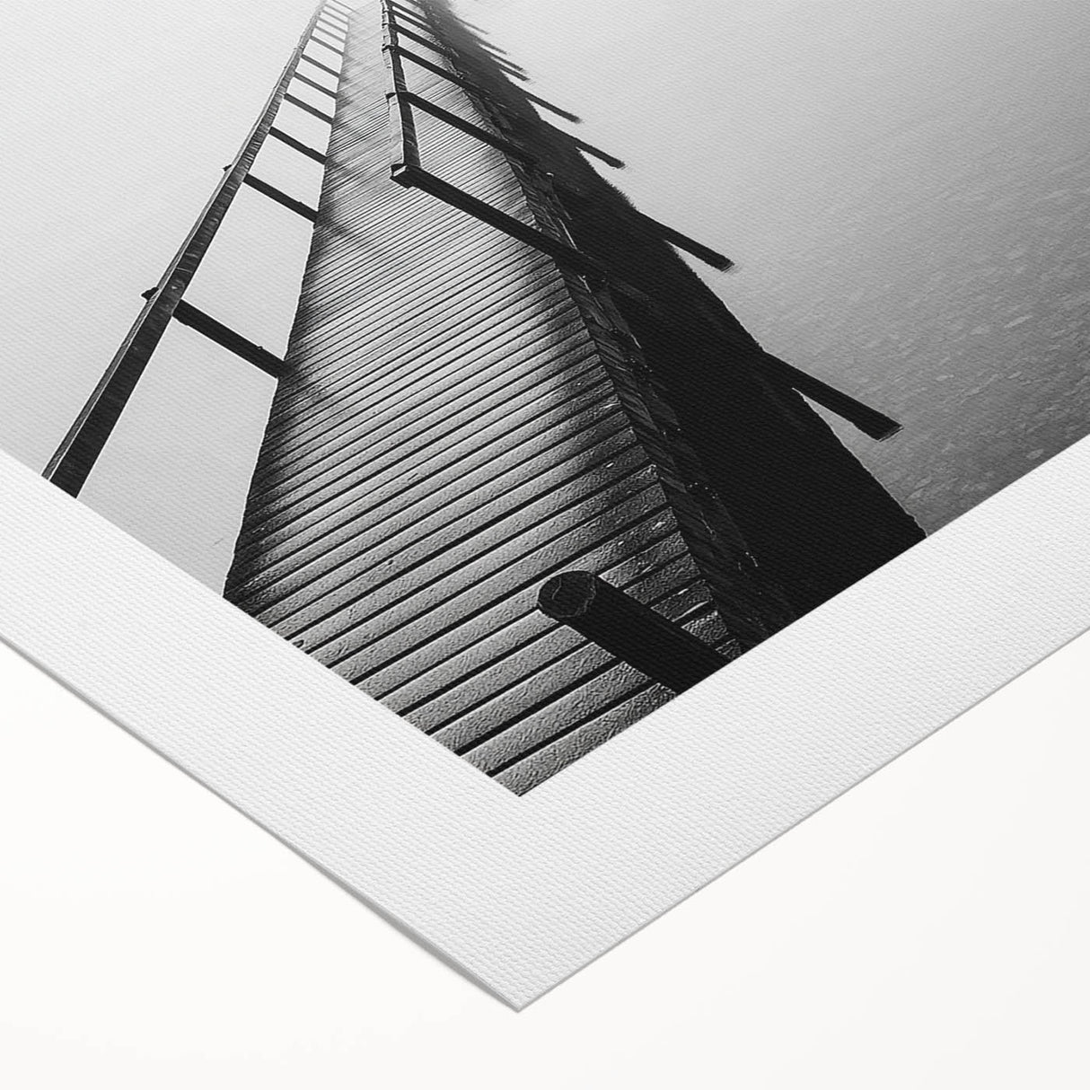 Minimalist Black & White Pier Office Wall Art – Modern Décor