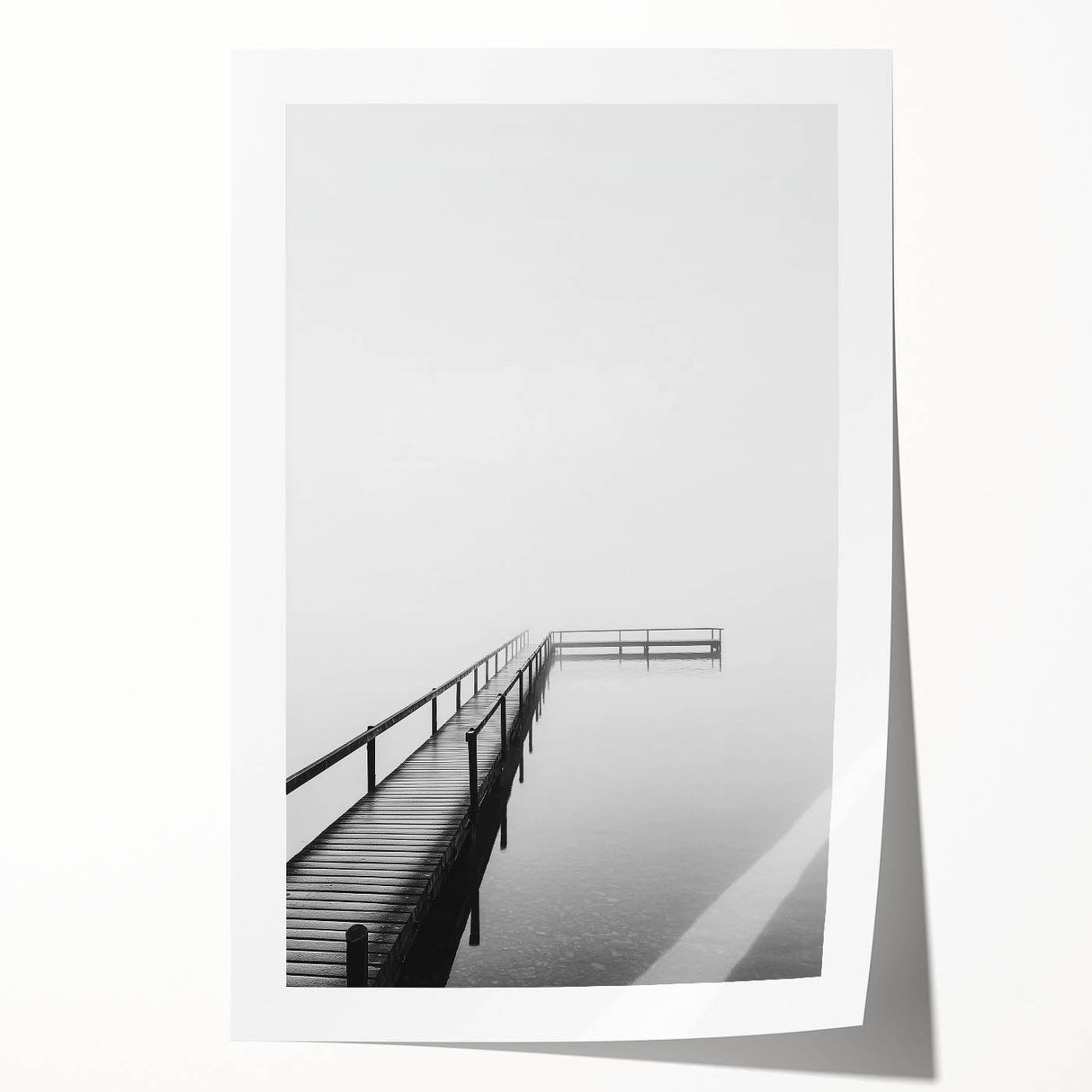 Minimalist Black & White Pier Office Wall Art – Modern Décor