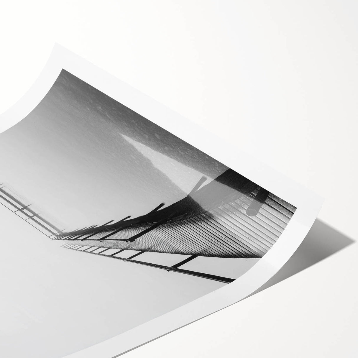 Minimalist Black & White Pier Office Wall Art – Modern Décor