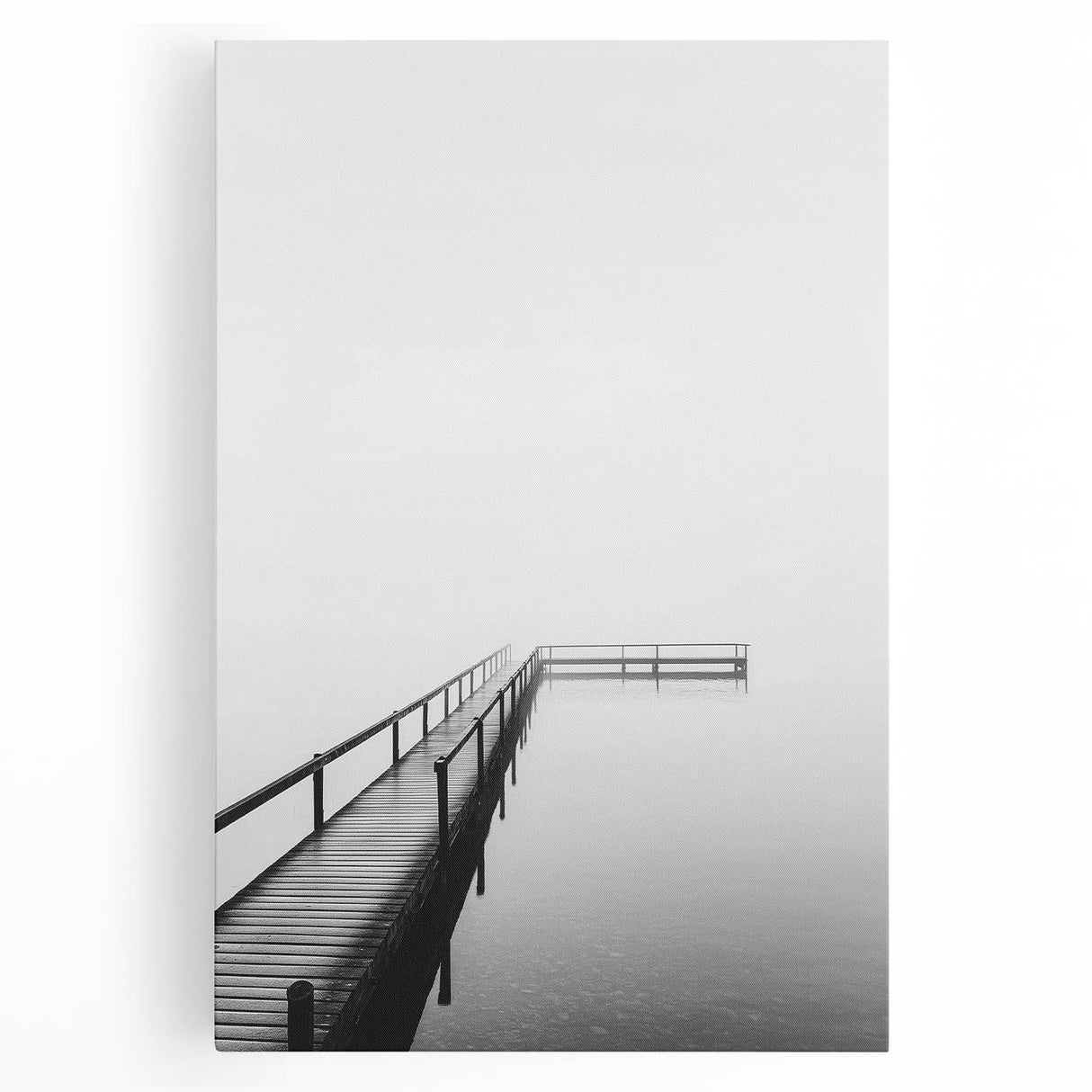 Minimalist Black & White Pier Office Wall Art – Modern Décor