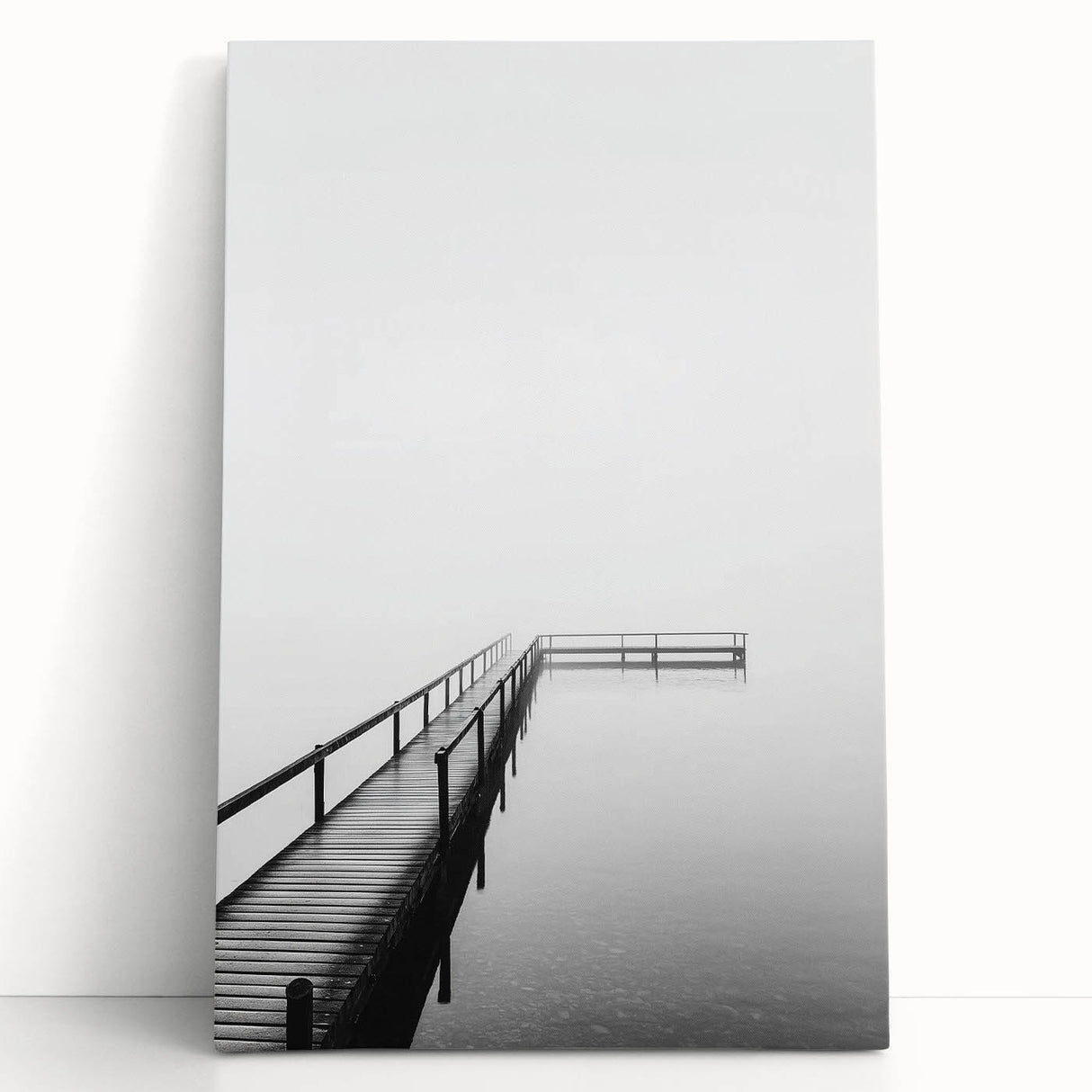 Minimalist Black & White Pier Office Wall Art – Modern Décor