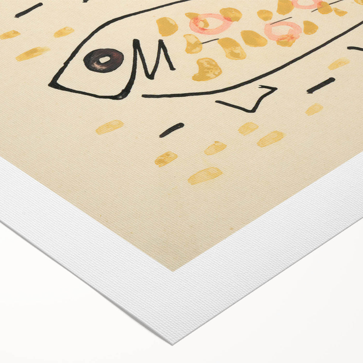 Modern Wall Art: Abstract Still Life with Fish and Wine Glass Design