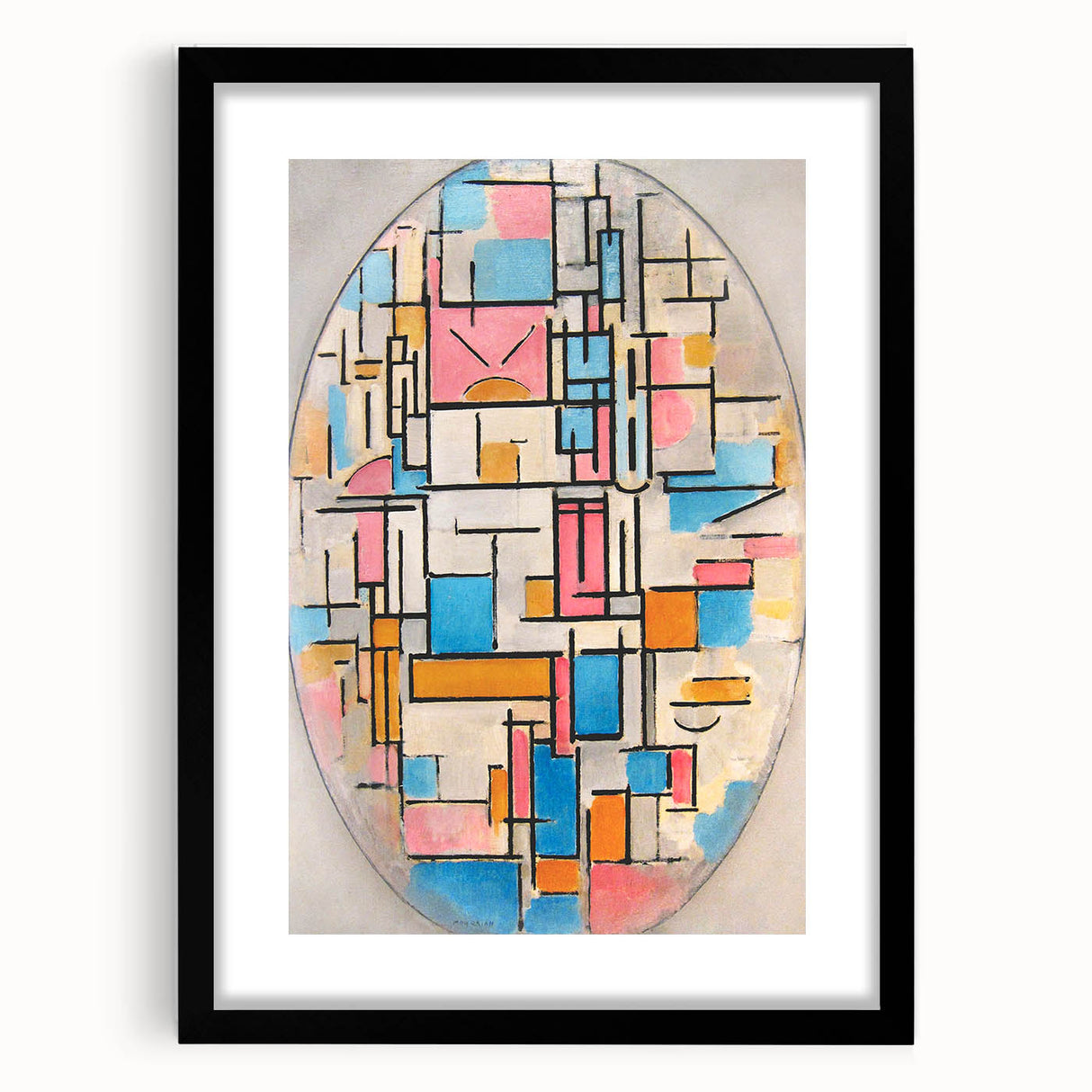 Piet Mondrian’s Oval Composition - Modern Abstract Wall Art Print