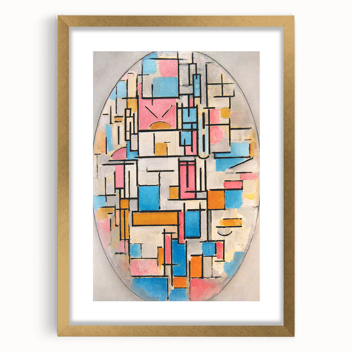Piet Mondrian’s Oval Composition - Modern Abstract Wall Art Print