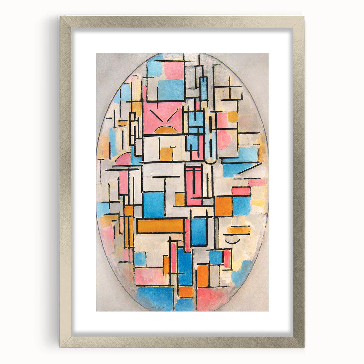 Piet Mondrian’s Oval Composition - Modern Abstract Wall Art Print