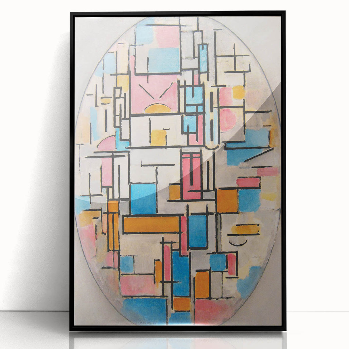 Piet Mondrian’s Oval Composition - Modern Abstract Wall Art Print