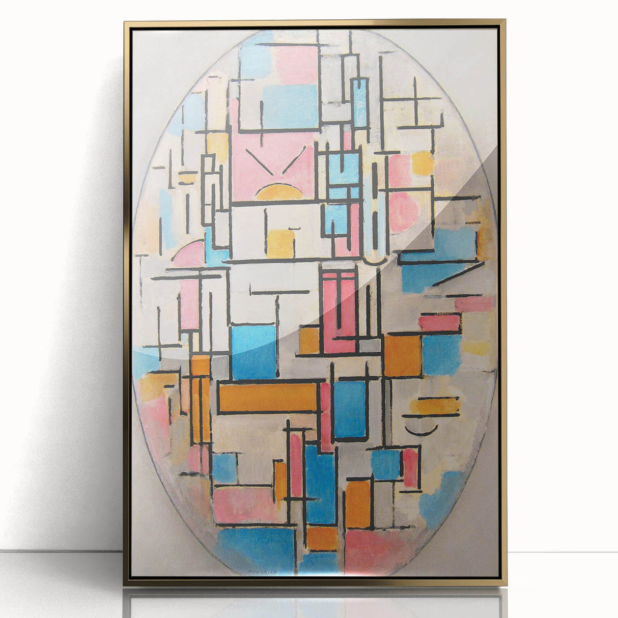 Piet Mondrian’s Oval Composition - Modern Abstract Wall Art Print