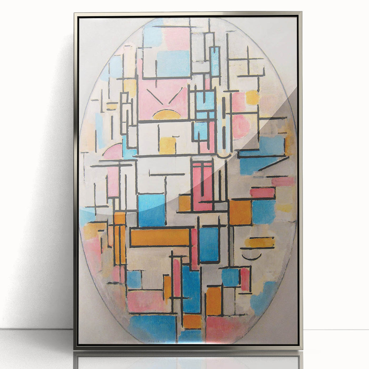 Piet Mondrian’s Oval Composition - Modern Abstract Wall Art Print