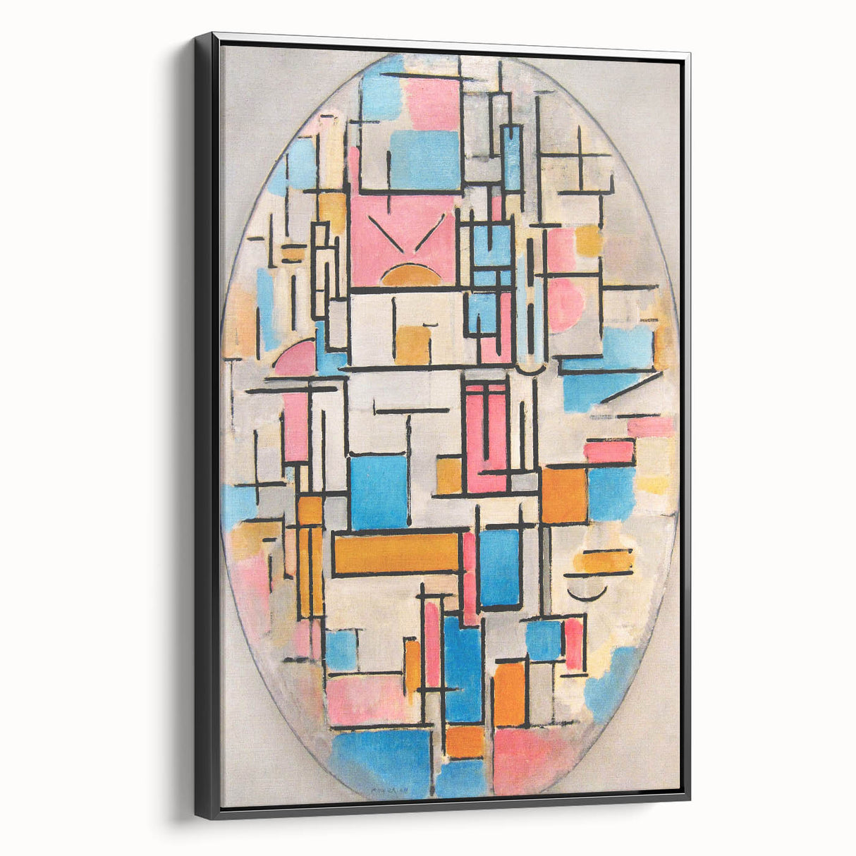 Piet Mondrian’s Oval Composition - Modern Abstract Wall Art Print