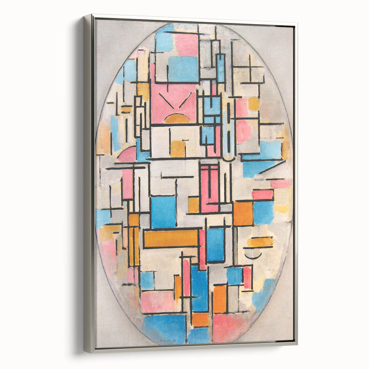 Piet Mondrian’s Oval Composition - Modern Abstract Wall Art Print